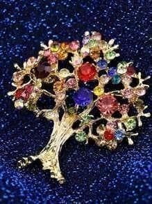 カラフルストーン木のブローチ【新品】 - メルカリ