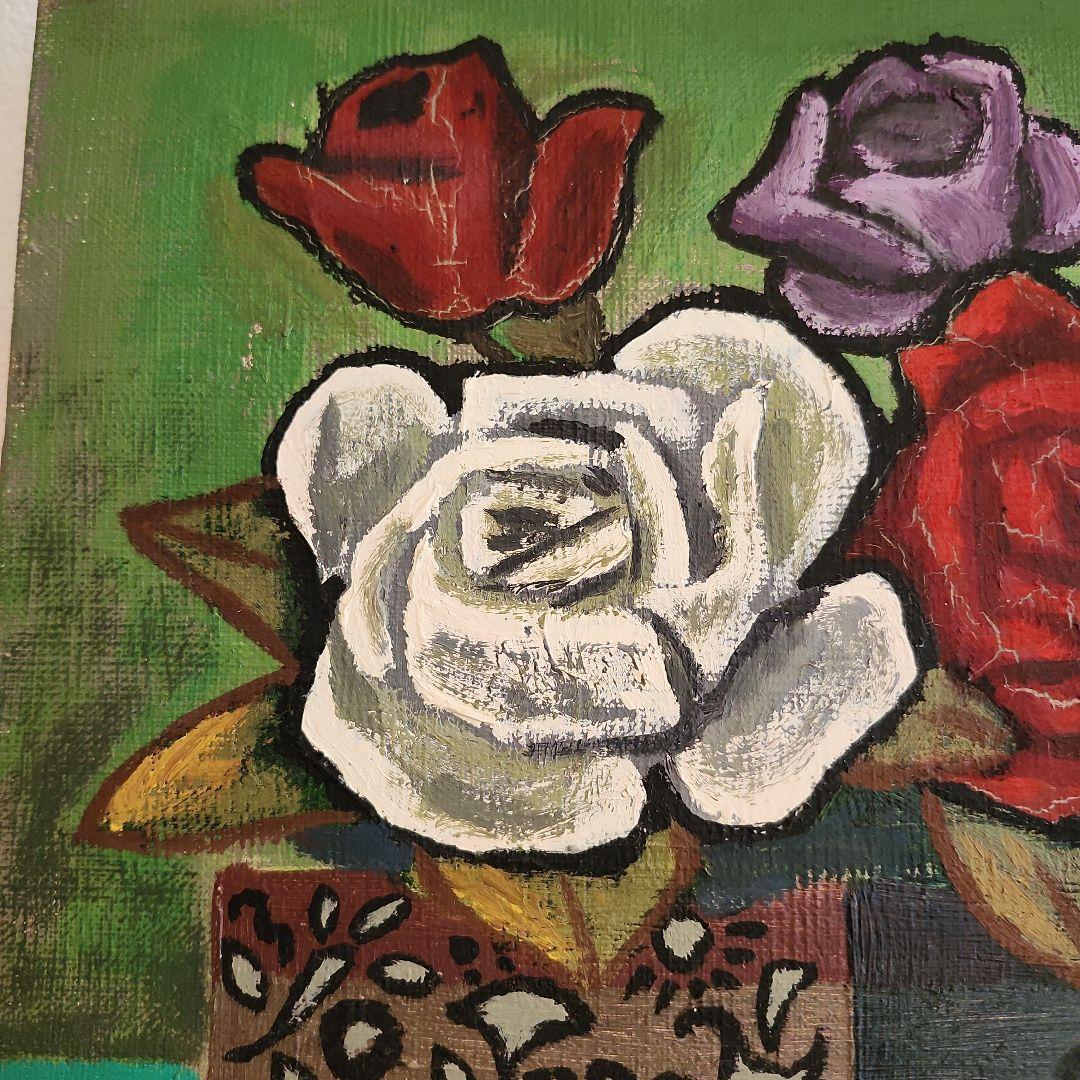 田渕眞兒油絵油彩画薔薇シリーズ花No.60-+s