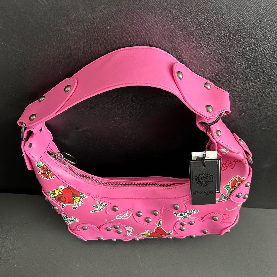 新品】Ed Hardy エドハーディー スカル ハンドバッグ y2k ピンク