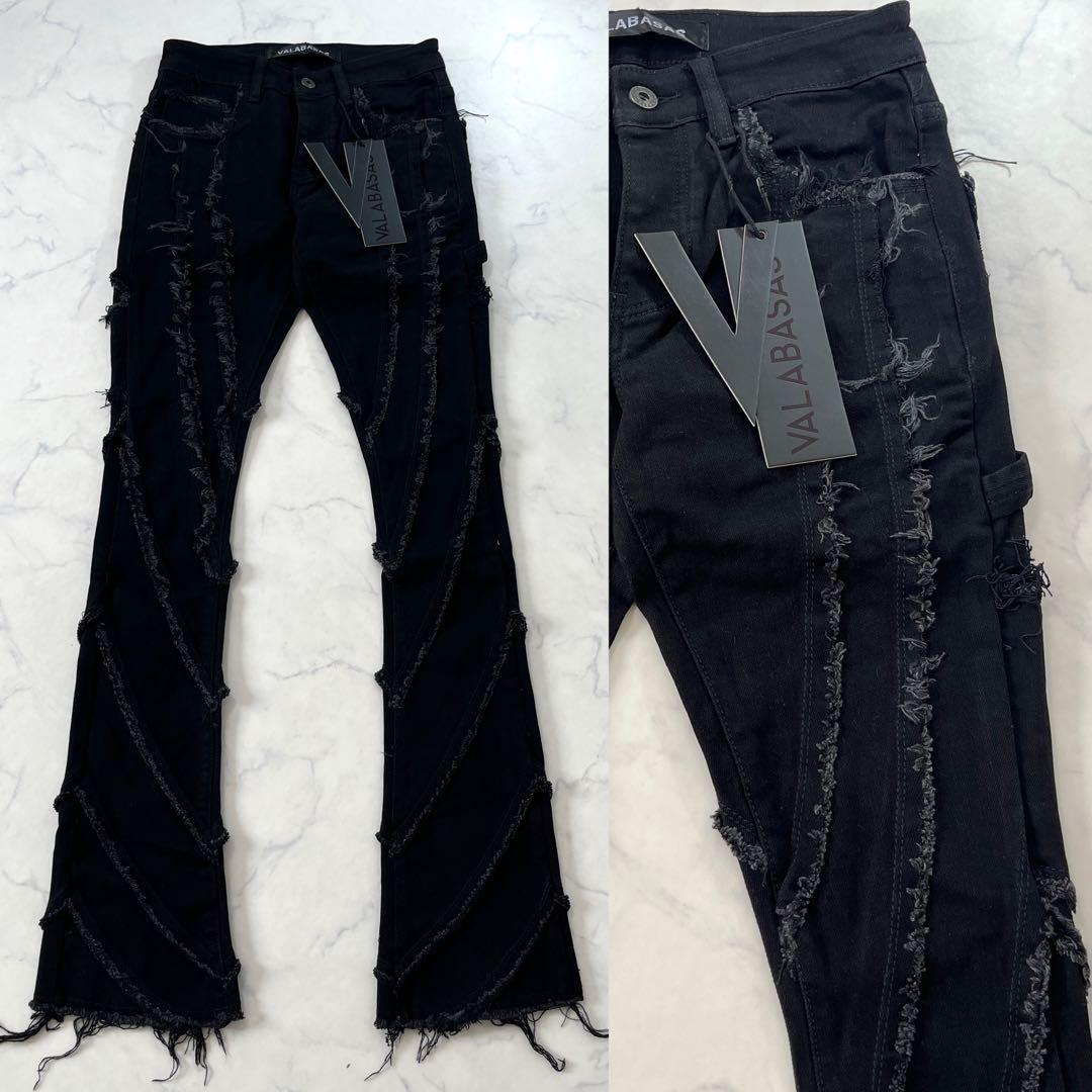 VALABASAS バラバサス フリンジスタックフレアデニム ブーツカット28