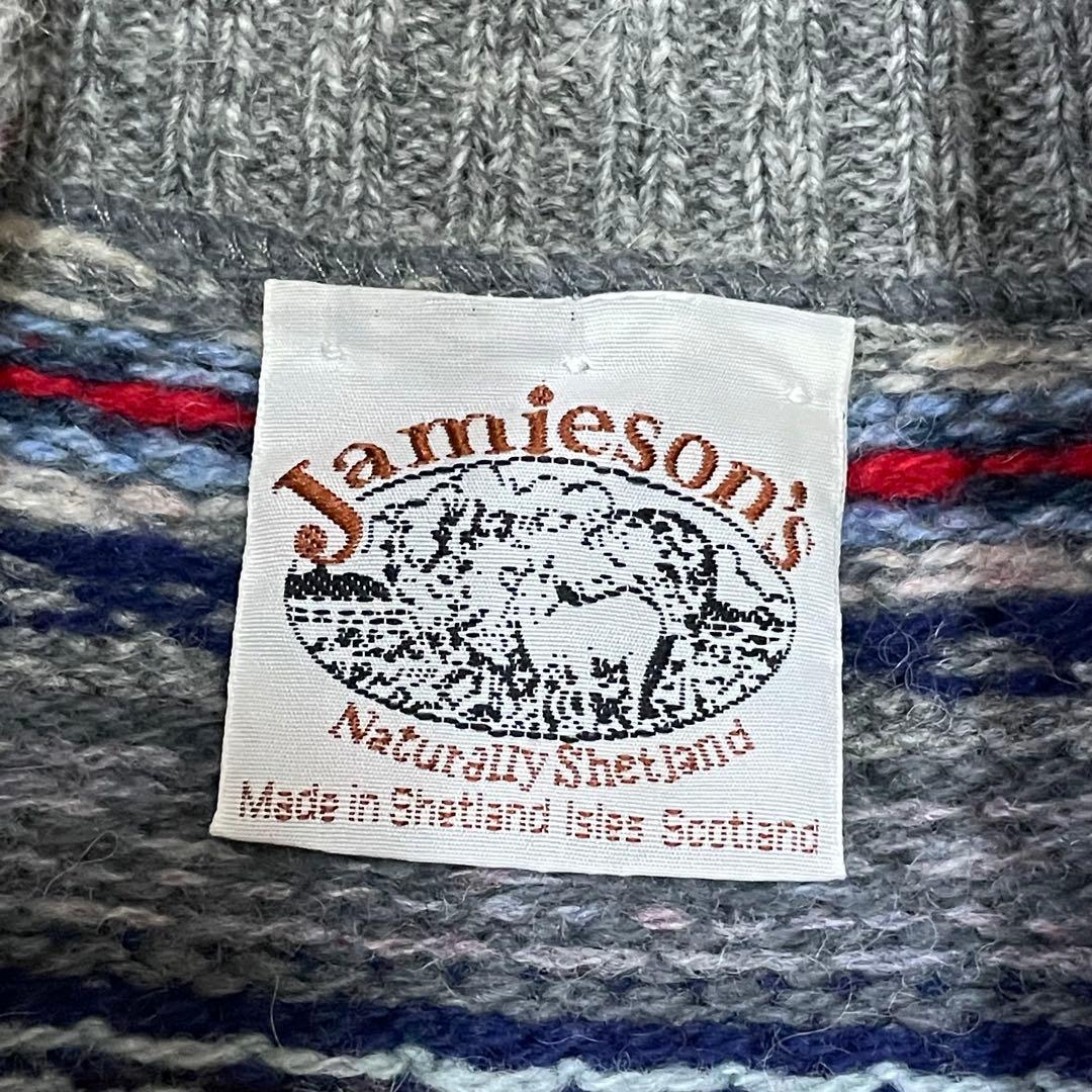 ジャミーソンズ シェトランドウール ニットベスト ショールカラー