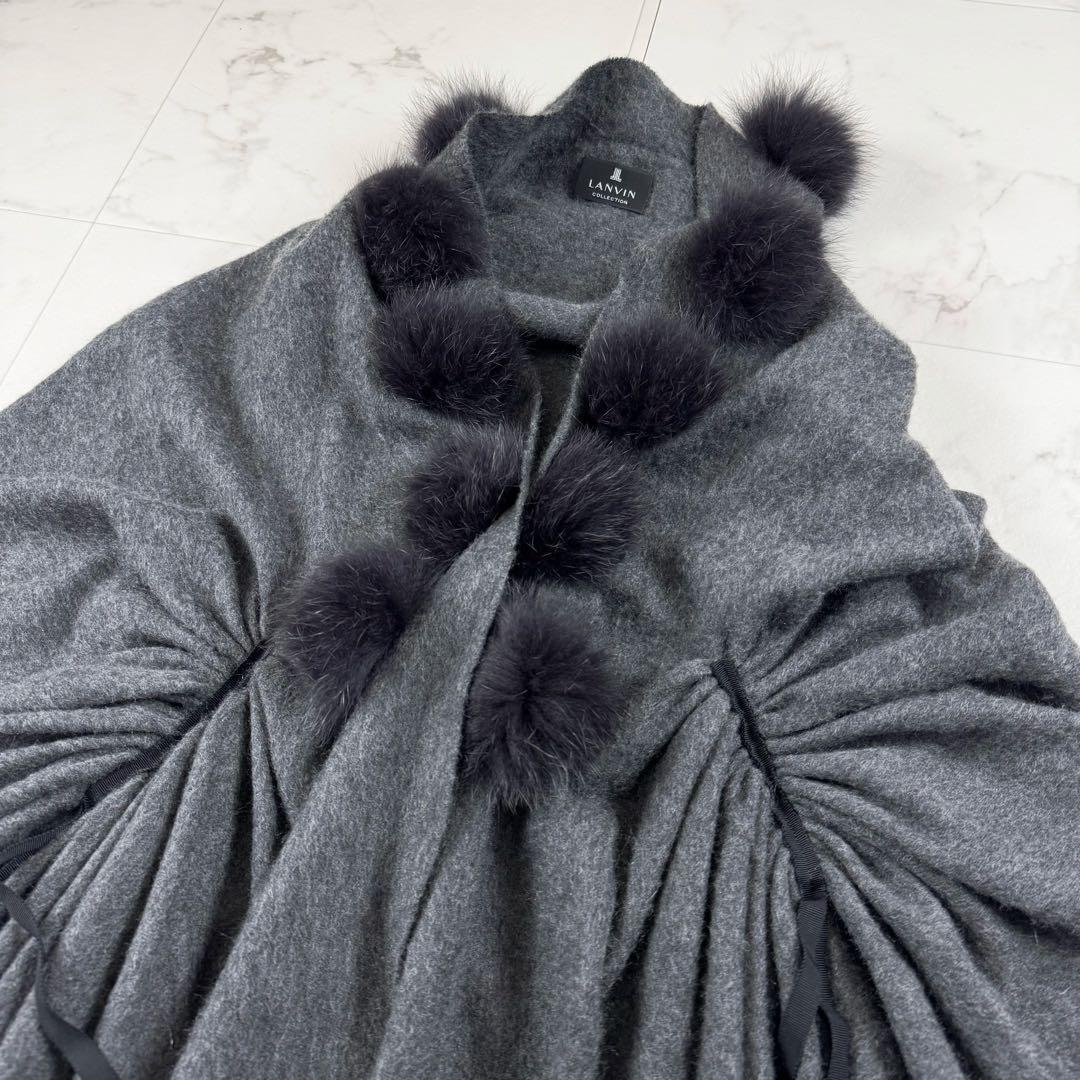 ランバン カシミヤ ストール ファー ショール マフラー マグネット