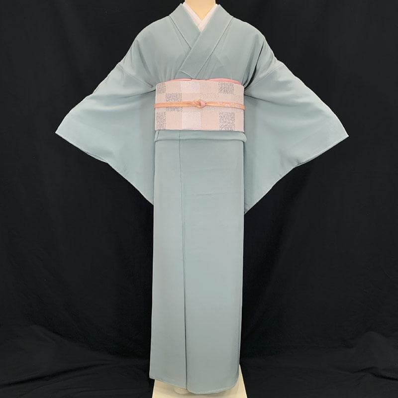 色無地 フルセット 着物 スモールサイズ しつけ糸付き 正絹 文箱 古典