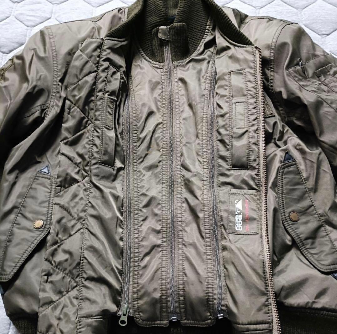 BAD BOY USA バイクジャケットカーキオリーブ Y2k プロテクター付き