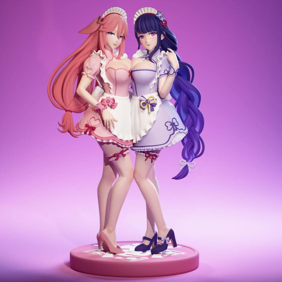 未塗装未組立 ガレキ ガレージキット フィギュア 原神 雷電将軍 八重