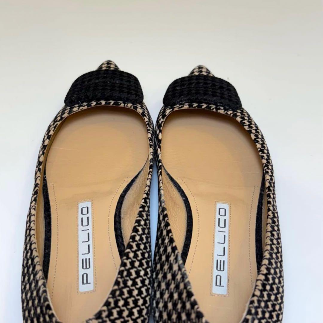 最終価格‼️(美品)ペリーコ 千鳥格子 フラットパンプス 23.5cm