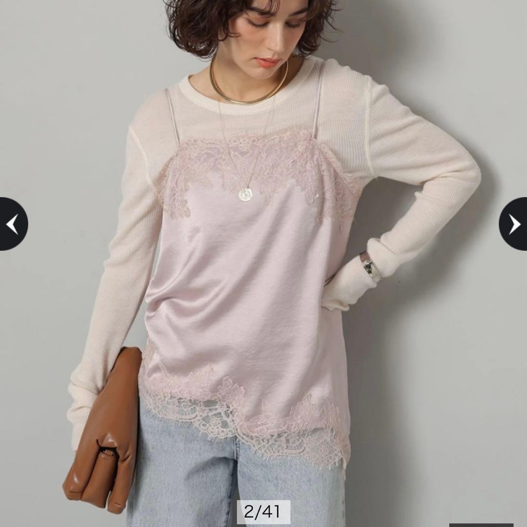 サテンレースキャミ新品 サテンレースキャミ