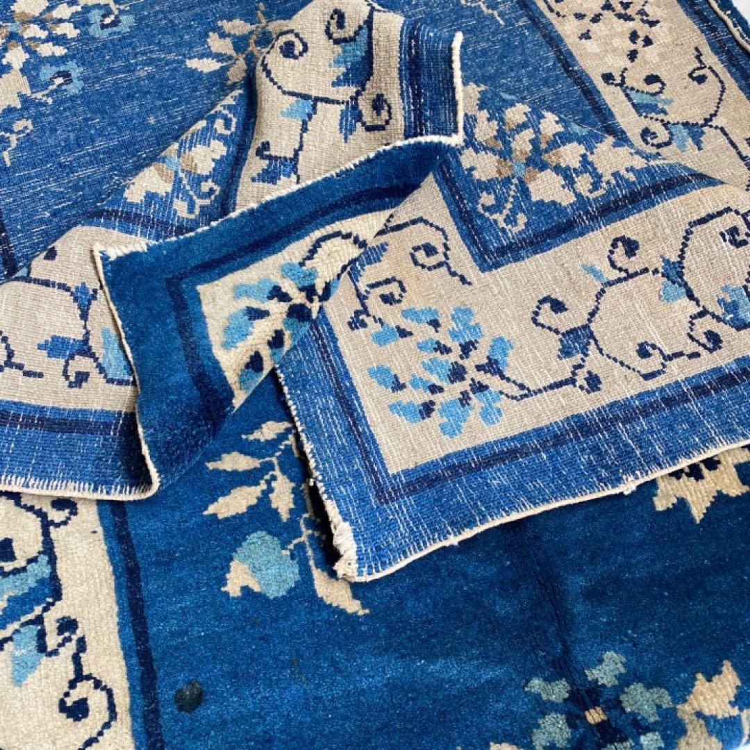 中国1920年代 ムニ カーペット 絨毯 段通 清朝 鍋島 赤穂 緞通 Muni