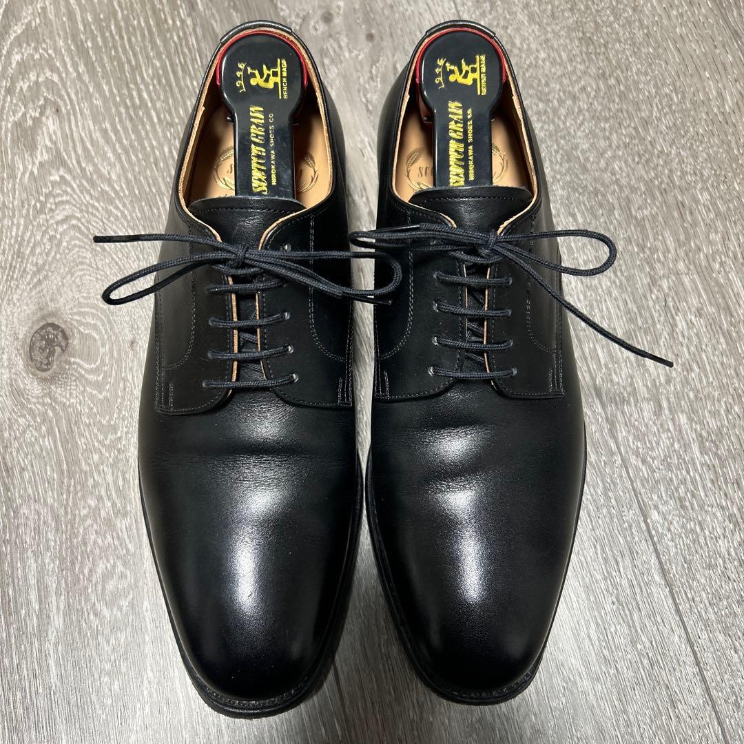 スコッチグレイン 3524 アシュランス プレーントウ 黒 25 - メルカリ