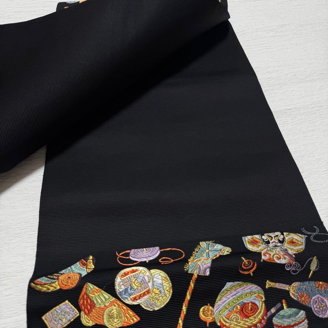 m-62 西陣 山下織物 遠野物語 袋帯 唐織 正絹 黒地 美品 - メルカリ