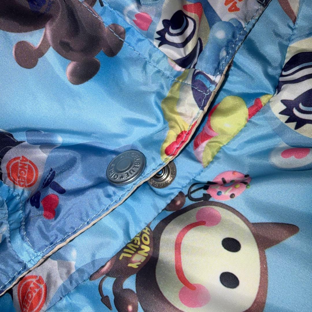 ANGEL BLUE フード付きリバーシブルダウンジャケット Lサイズ(160