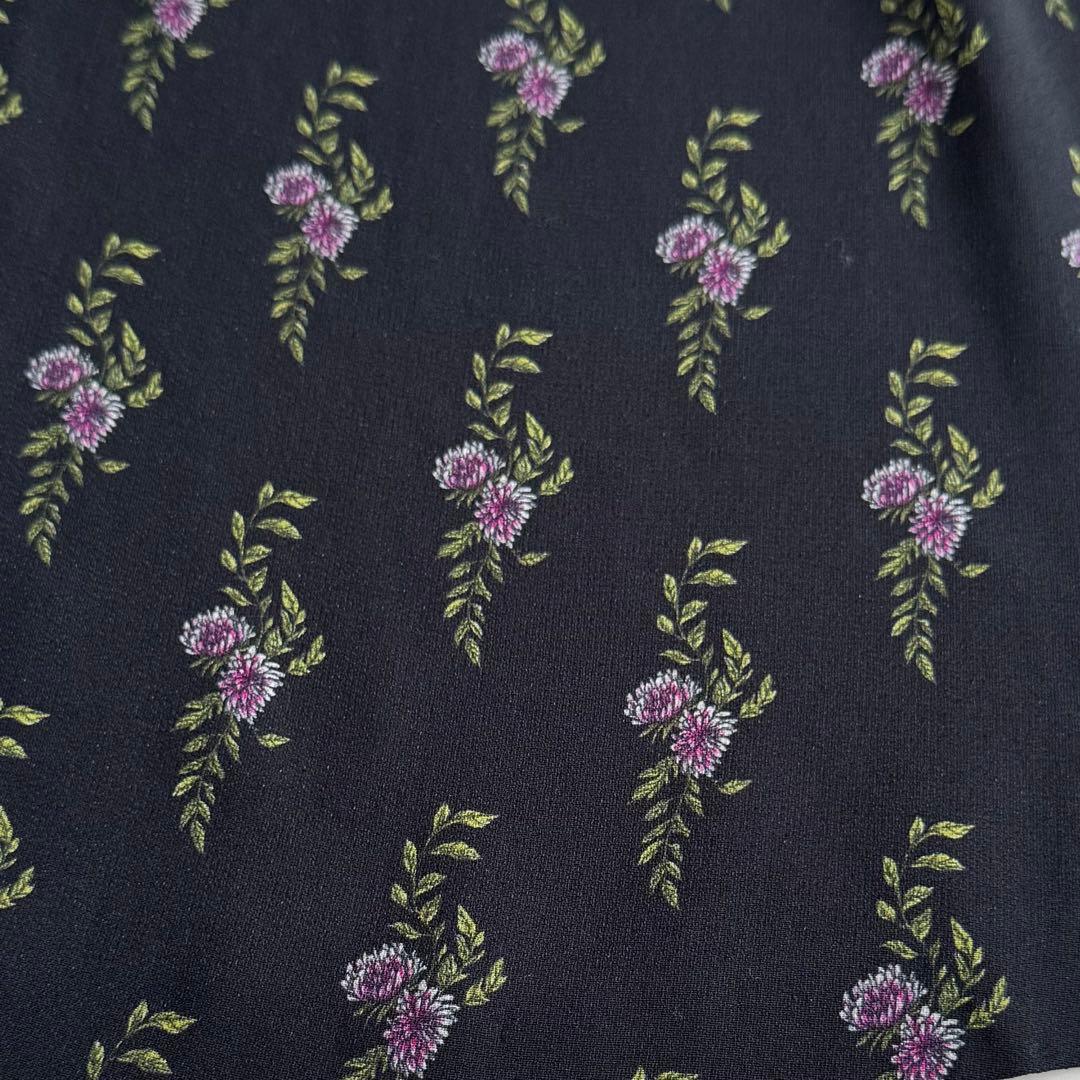 ミュウミュウ 小花柄 ワンピース フレア パフスリーブ ギャザー 襟付き