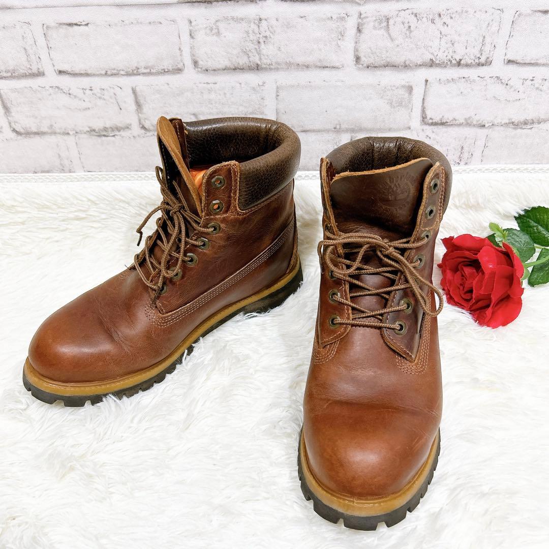 極美品✨ ティンバーランド ブラウン レザー ブーツ オールレザー