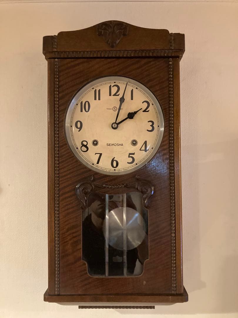 昭和レトロ 精工舎 ゼンマイ式振り子時計 ボンボン時計 稼働品②