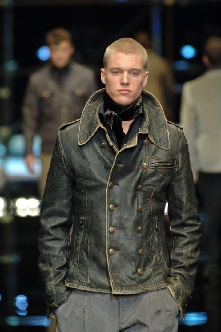 未使用タグ付□XL□DOLCE&GABBANA ラムレザー ナポレオンジャケット