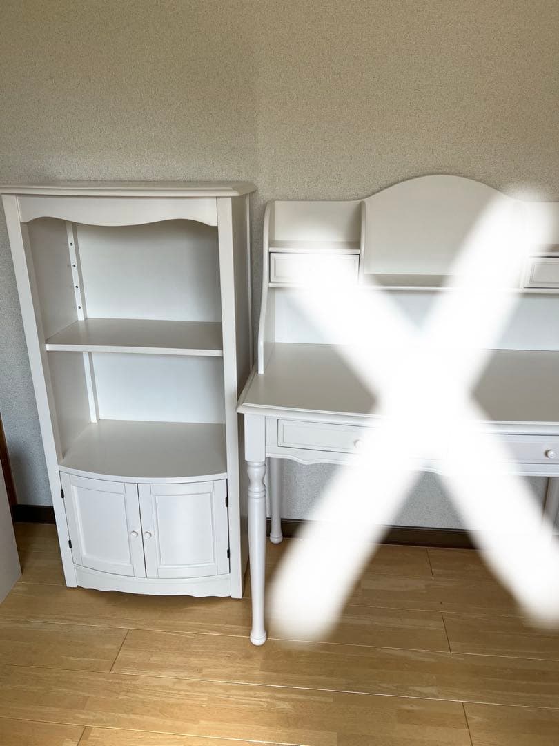 リリーホワイトリリージョン家具本棚ブックシェルフ北欧調白可愛い