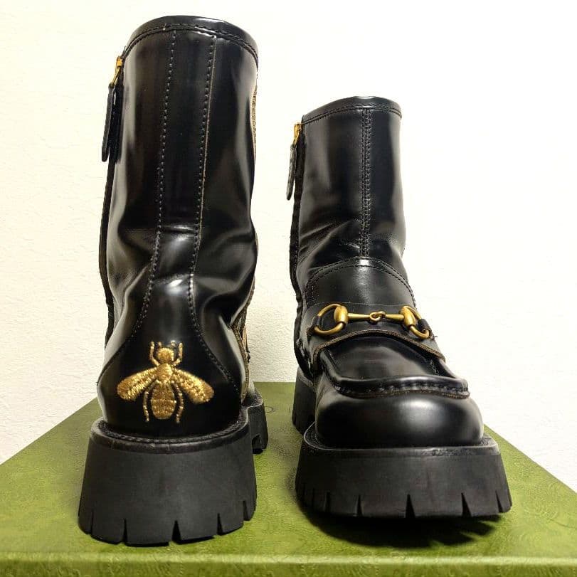 希少 美品 GUCCI ホースビット ショートブーツ Bee 蜂 37 1/2 - メルカリ