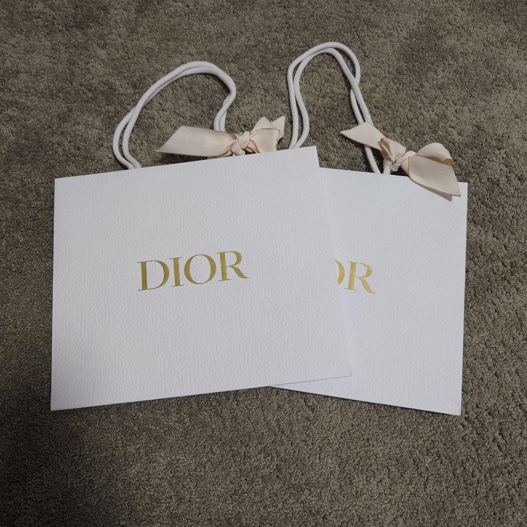 最新 ディオール 紙袋 ショッパー 蜂マーク入り 2枚セット ピンク