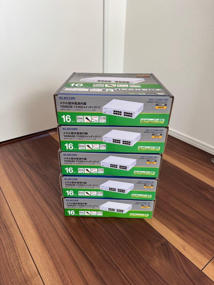 ELECOM EHC-F16MH-HW 16ポートスイッチングハブ【5台セット】 EHC-F16PN-JW_02.jpg