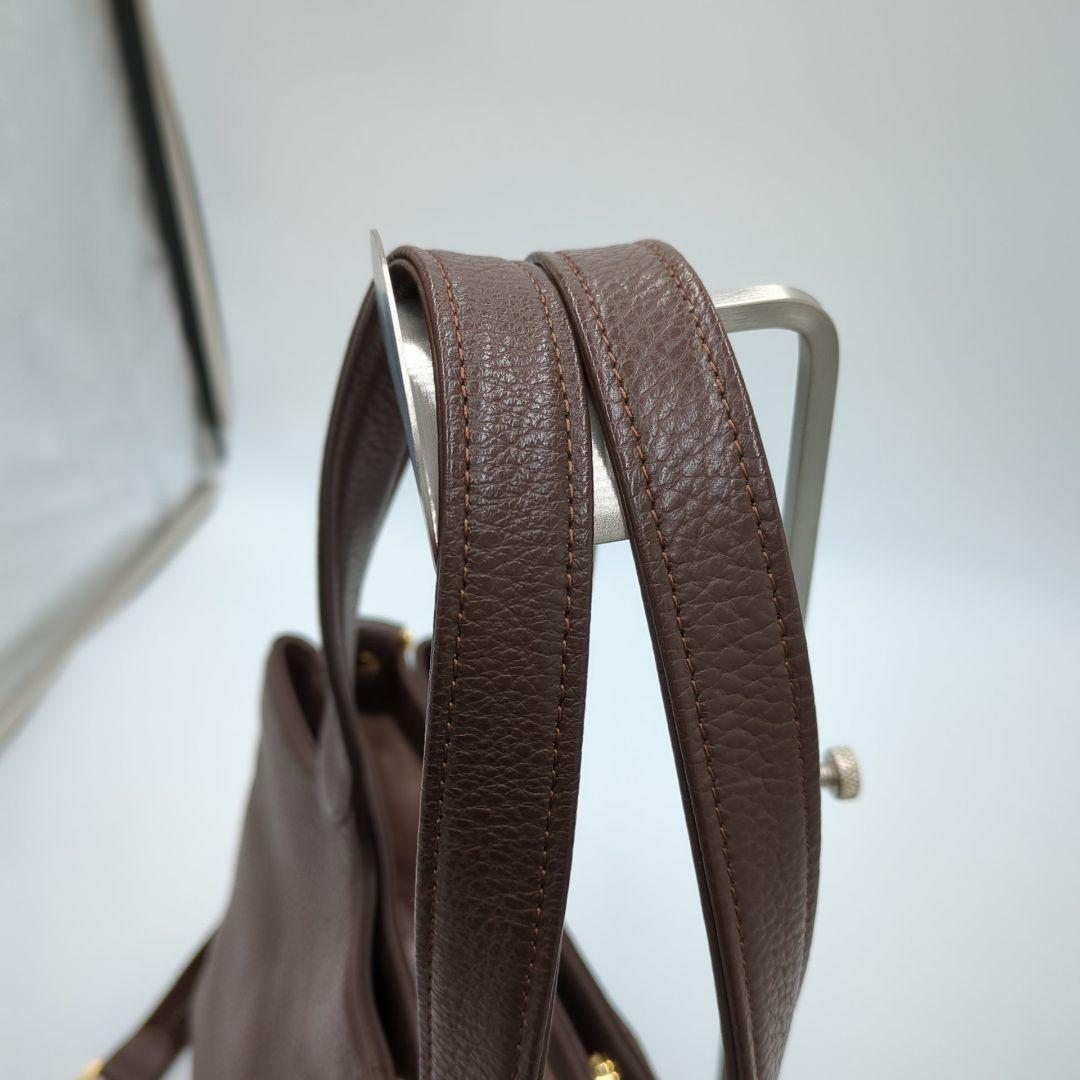 極美品 ATAO アタオ 2wayショルダーバッグ A4サイズ シボ ブラウン