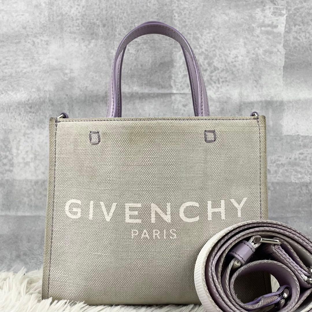 美品 ジバンシー キャンバス 2WAY ショルダーバッグ G-TOTE ミニ GIVENCHY（ジバンシィ） GIVENCHY G-TOTE Gトート MINI TOTE BAG