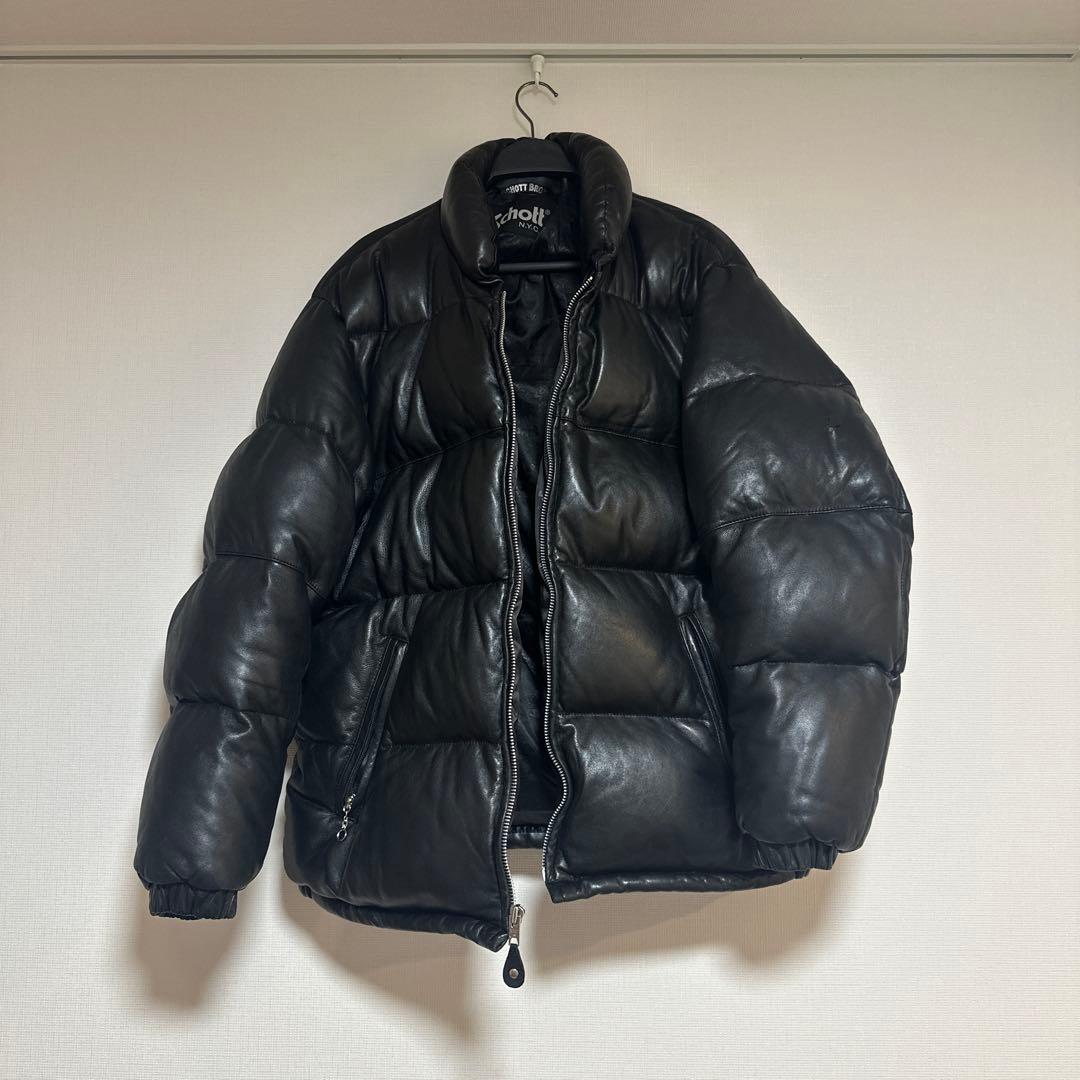 tk.TAKEOKIKUHI×Schott 別注レザーダウンジャケット - メルカリ