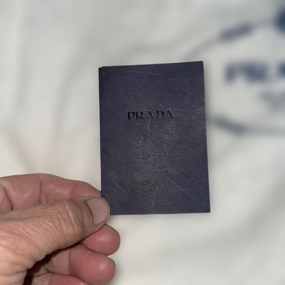 PRADAブラック ナイロン× ラム革ショルダーバッグ シルバー金具