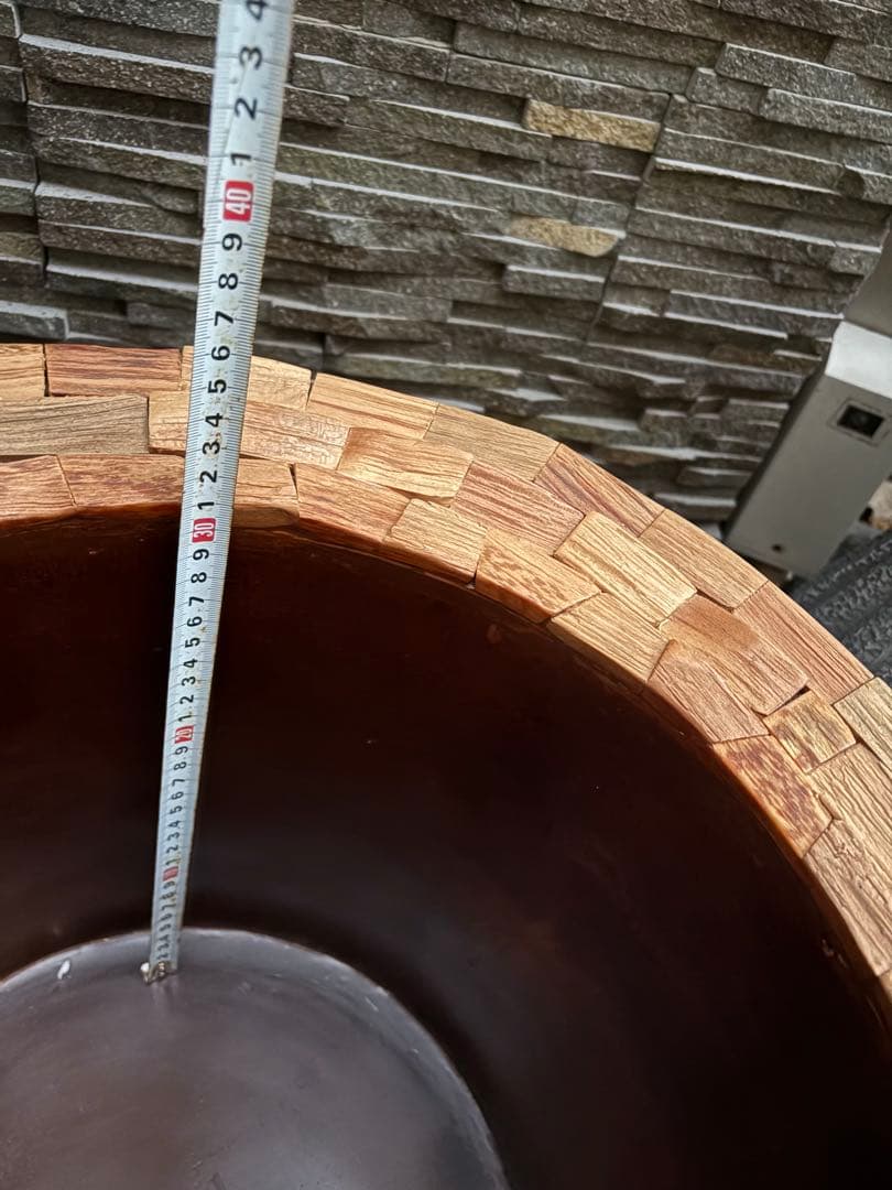 大型 モザイクウッドポット 鉢カバー 43 ×45cm - 鉢・プランター送料