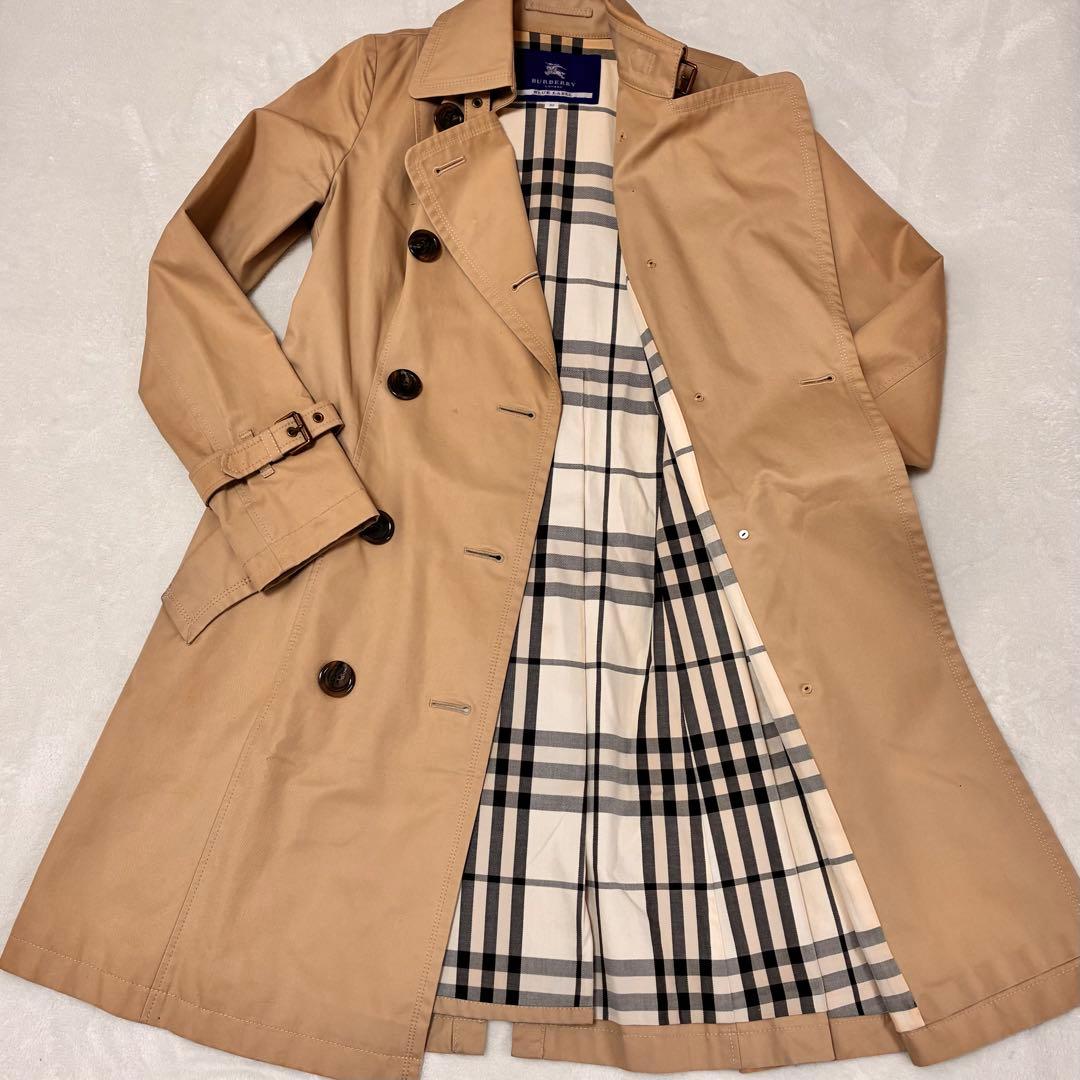 バーバリーブルーレーベル トレンチコート ノバチェック ベージュ 38 M