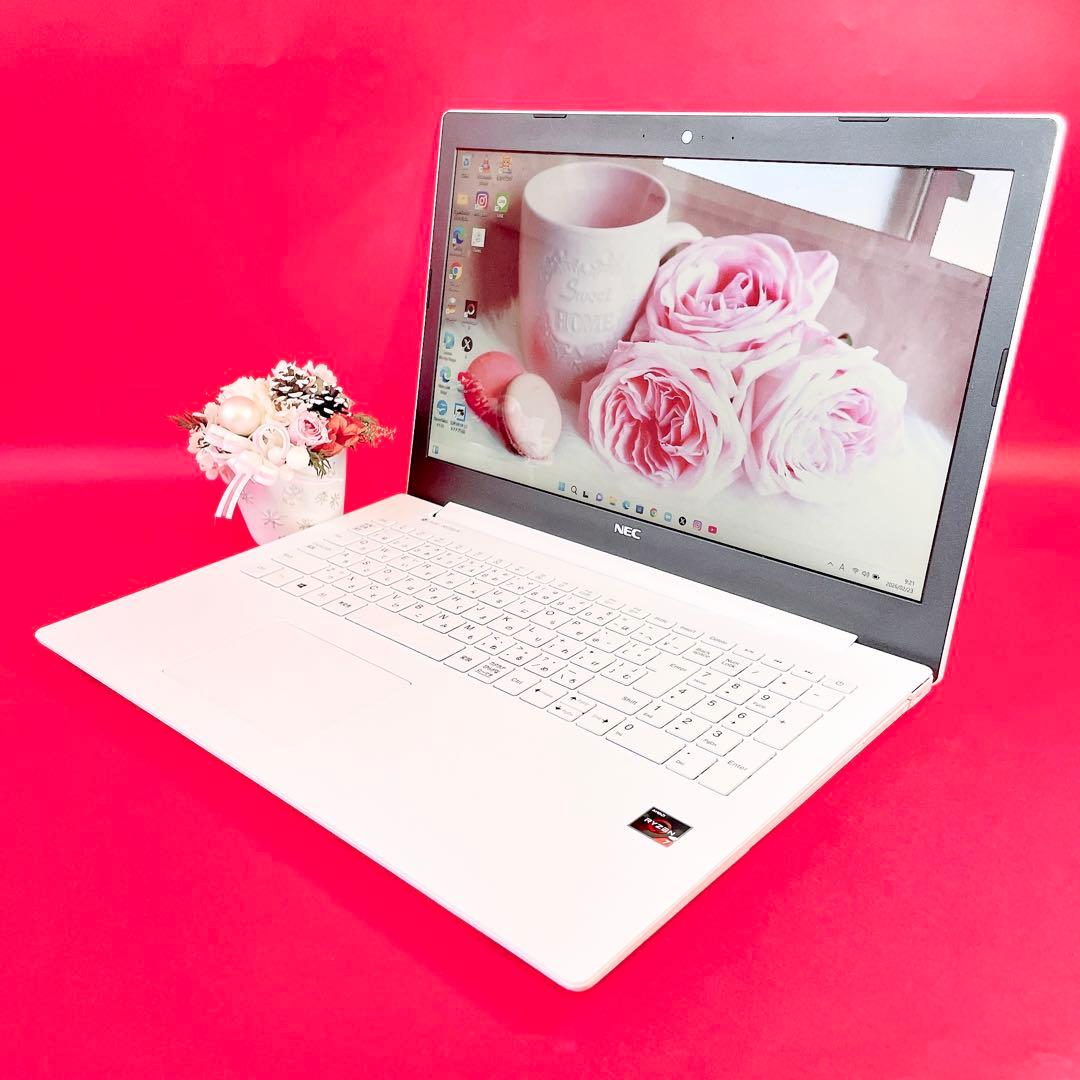 大容量1TB❣️Ryzen7薄型ノートパソコンWindows11カメラ付きホワイト