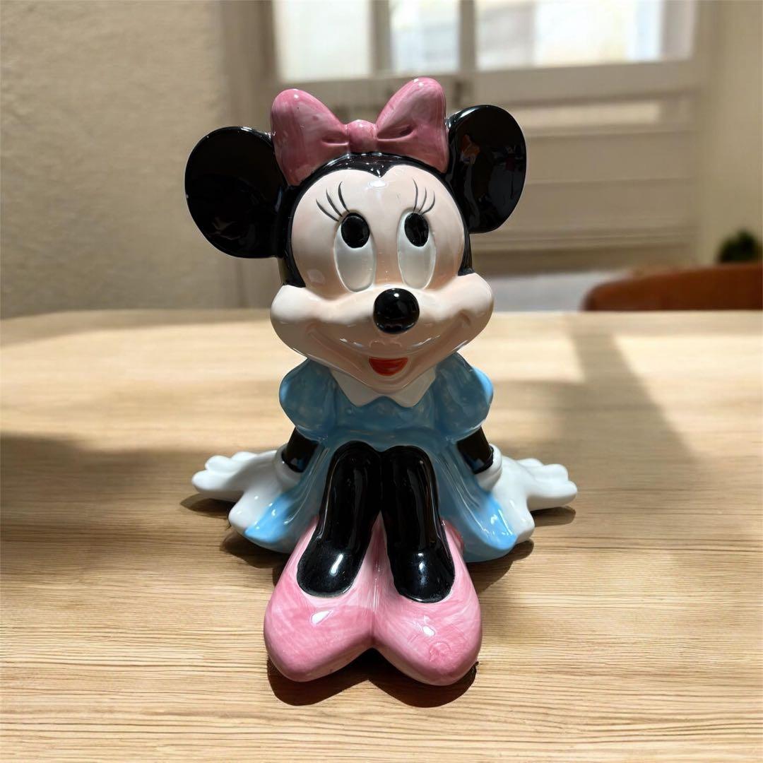 Disney ディズニー ミニーマウス 陶器 貯金箱 レトロ - メルカリ