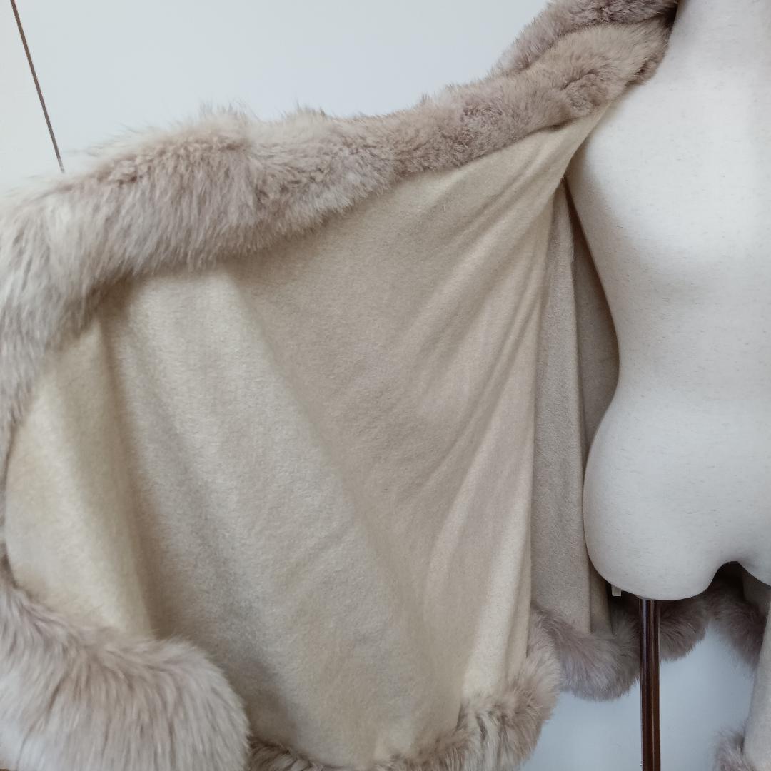 PIACENZA リアルファー ケープ クローク ブルーフォックス 毛皮 - メルカリ