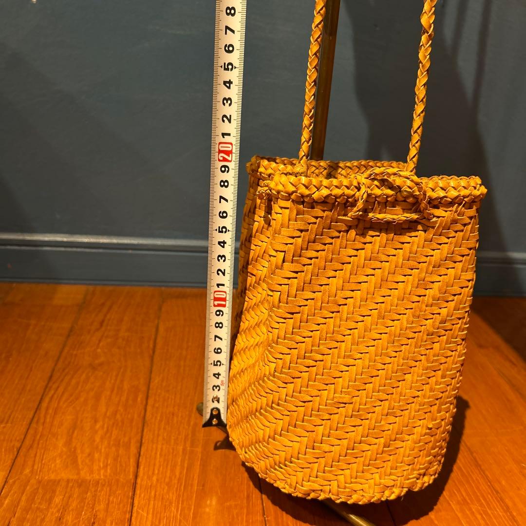 美品】トゥモローランド 編み込みレザー 巾着バック 牛革 ショルダー