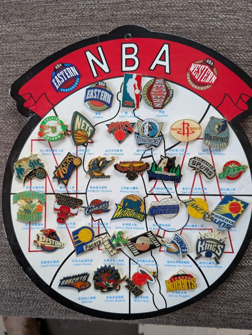NBA ロゴピンバッジセット 1992年NBA バスケットボールラペルピンコレクション ピンバッジ - メルカリ