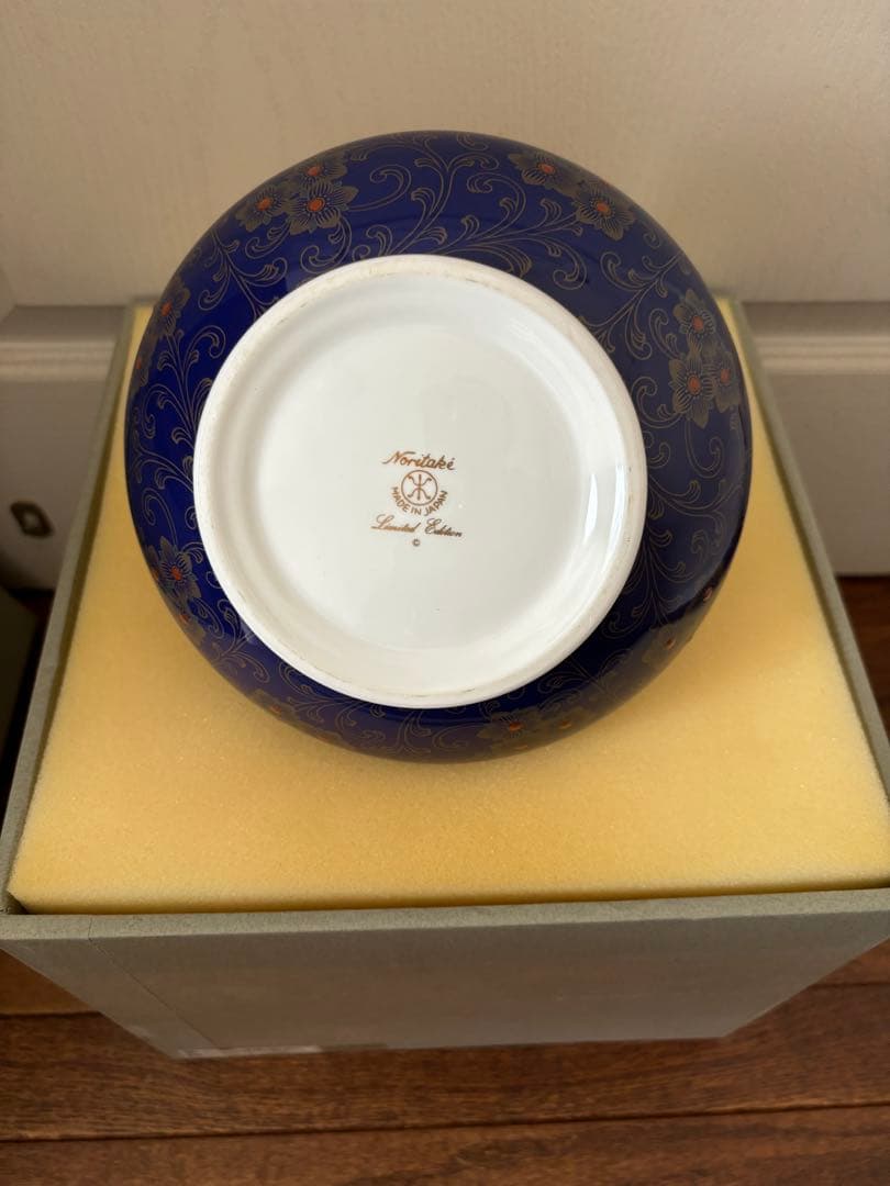 Noritake 美術品 花瓶 瑠璃金彩葡萄盛 52922 希少品 共箱付 美品