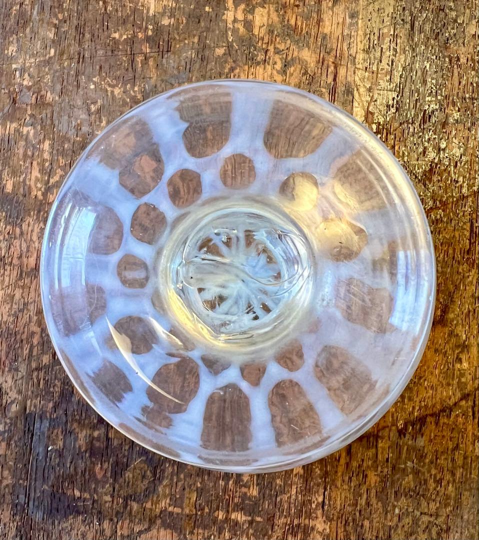 大正ロマン 赤縁水玉紋氷コップ 和ガラス アンティーク 古道具