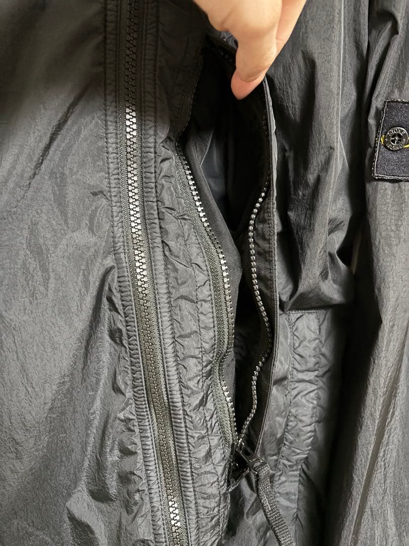Stone Island ジップアップナイロンジャケット ブラック ダブルジップ