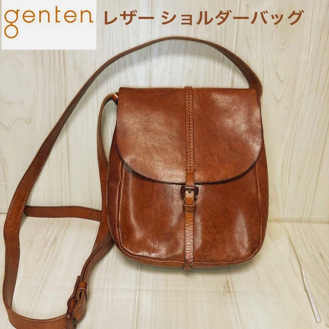 genten ゲンテン ショルダーバッグ トスカ レザー クロスボディ 肩掛け