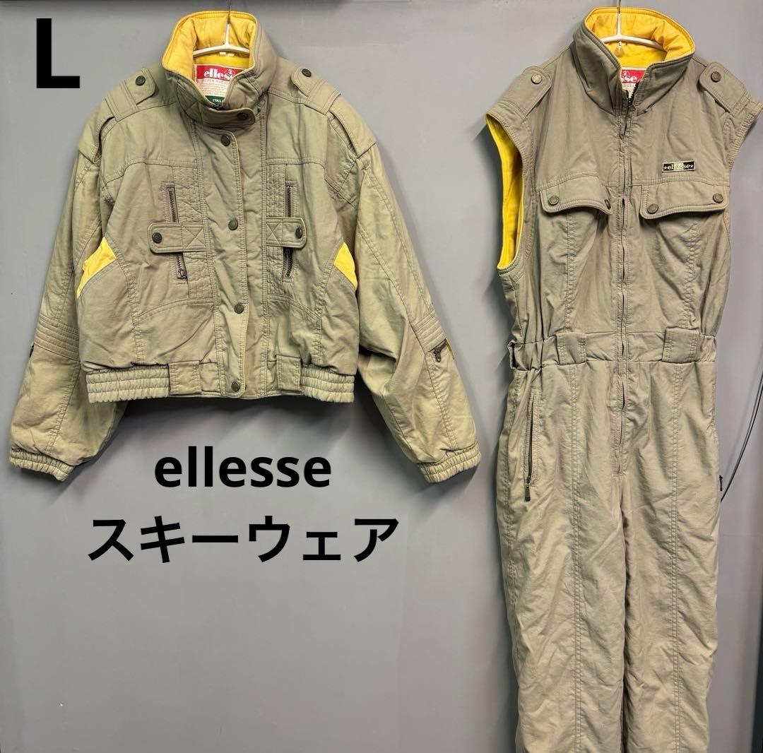 ellesse スキーウェア スノーウェア　セット　ジャケット　ノースリーブ　L ELLESSE(エレッセ) / スキーウェア/ブルドッグ/L/YLW/劣化・ヨゴレ有