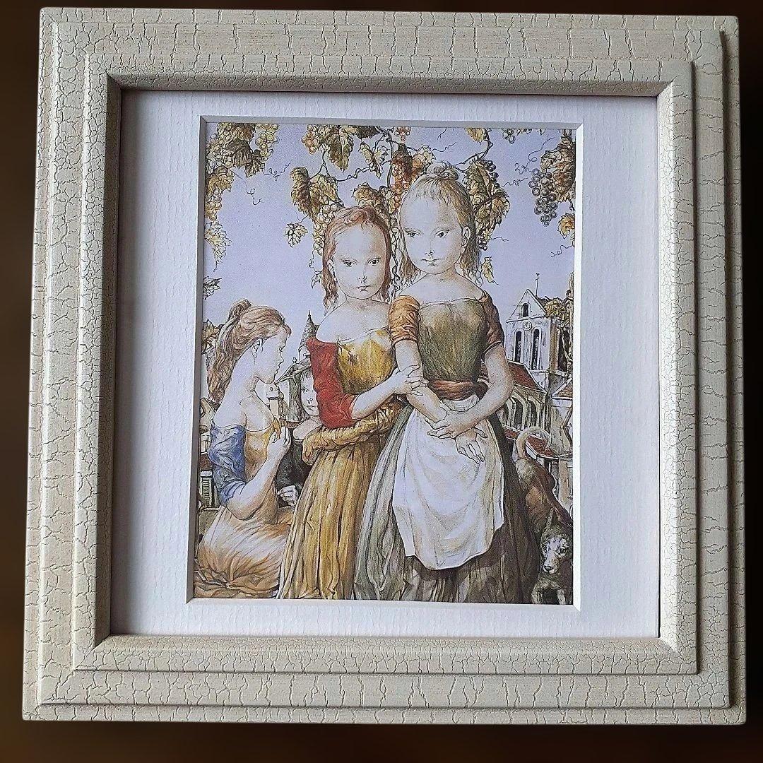 藤田嗣治 絵画 「二人の姉妹」 フライヤー 額縁入り - メルカリ