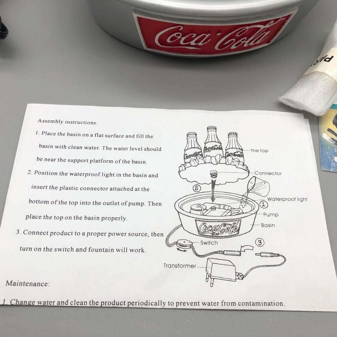 希少アメリカビンテージコカコーラボトル水が流れて光るクーラー