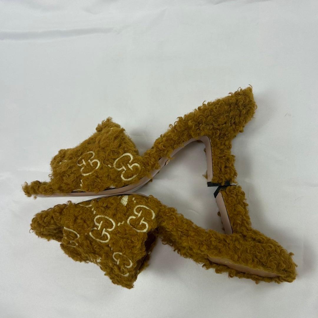 I684 新品未使用 25.0cm グッチ サンダル ブラウン レディース