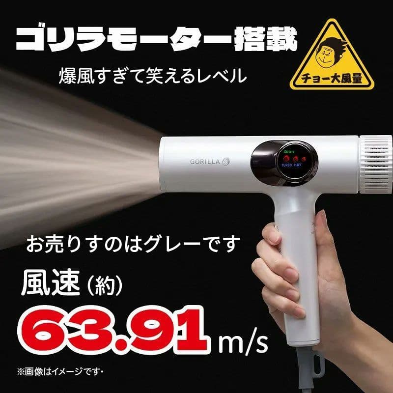 最安値‼ ゴリラのひとふき ハイパワーゴリラドライヤー グレー - メルカリ