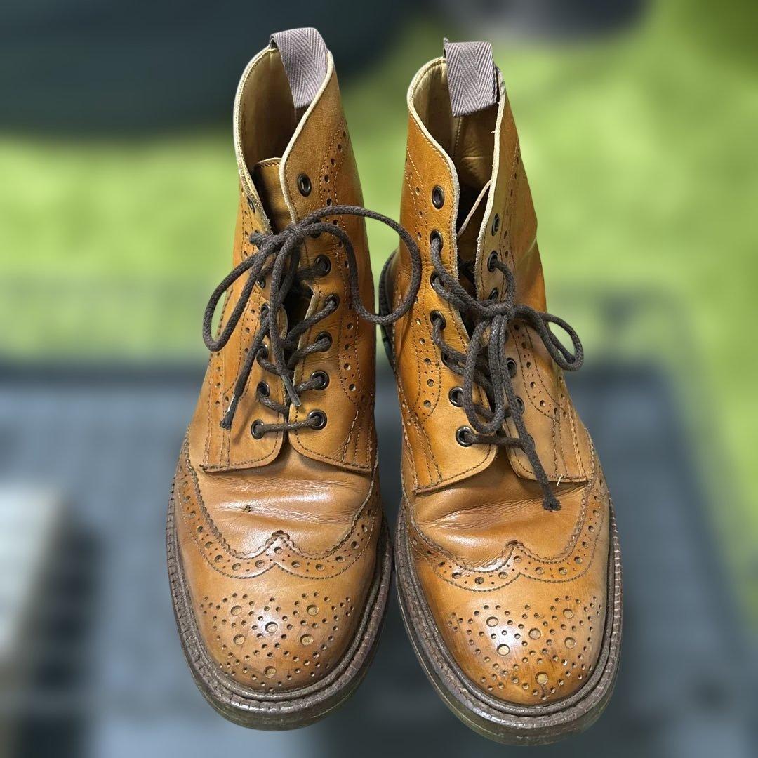 Trickers ブラウンレザー ブローグブーツ - メルカリ
