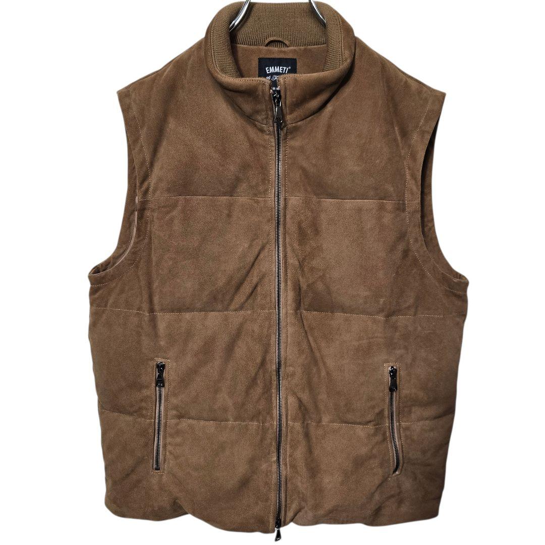 EMMETI ゴートスエード ダウンベスト ブラウン 52 イタリア製 - メルカリ