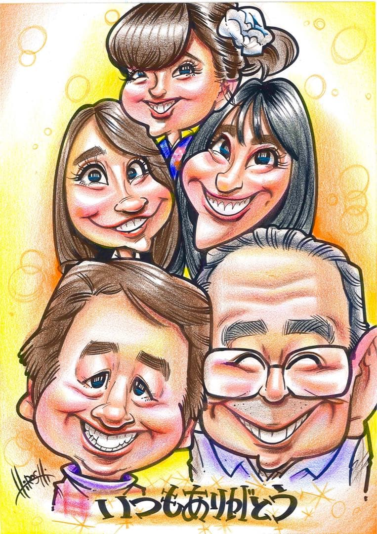 世界で1枚のオーダーメイド似顔絵★ハイクオリティver☆母の日