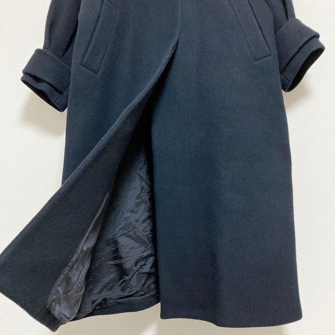 カレンソロジー メルトンステンカラーコート ゆったり 36 ネイビー