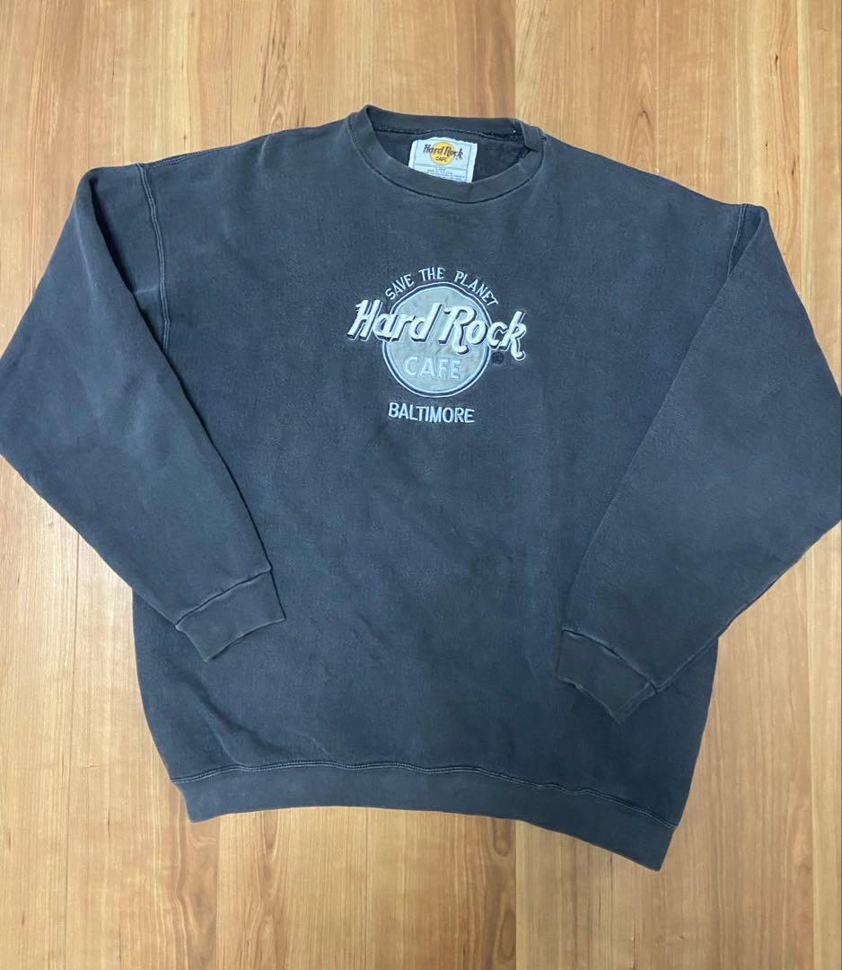 90s Hard Rock ハードロックカフェ スウェット ロゴ刺繍 XL - メルカリ
