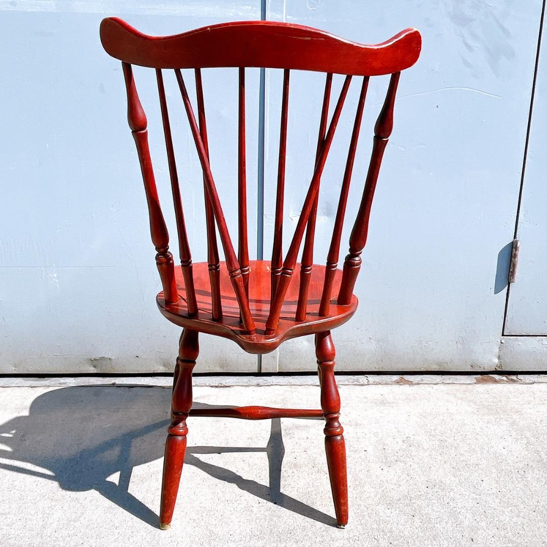 アンティーク① 飛騨産業 ウィンザーチェア ブナ キツツキ 無垢材 赤