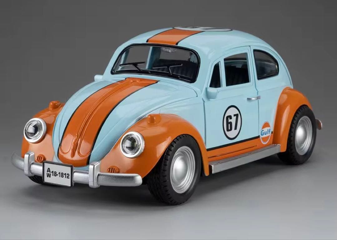ワーゲン・ビートルダイキャストミニカー 1/18 新品未使用品　ガルフ 1/18 フォルクスワーゲン ビートル ブルー VW BEETLE 1955 ダイ